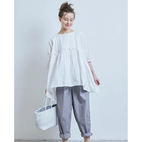 (g) グラム "TYPEWRITER SWITCHING GATHER BLOUSE" タイプライタースイッチングギャザーブラウス