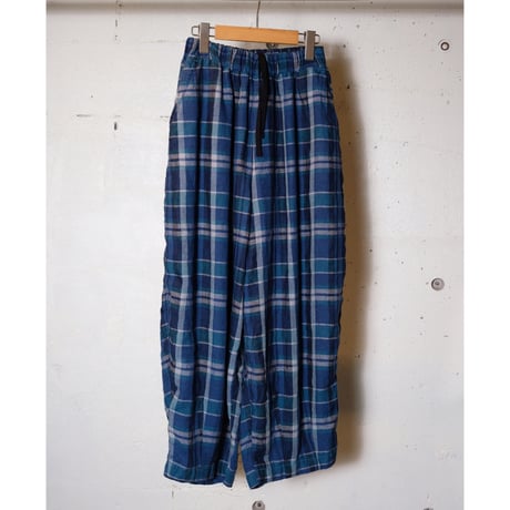 HARVESTY ハーベスティー"LINEN MADRAS PLAID EASY CIRCUS PANTS"
