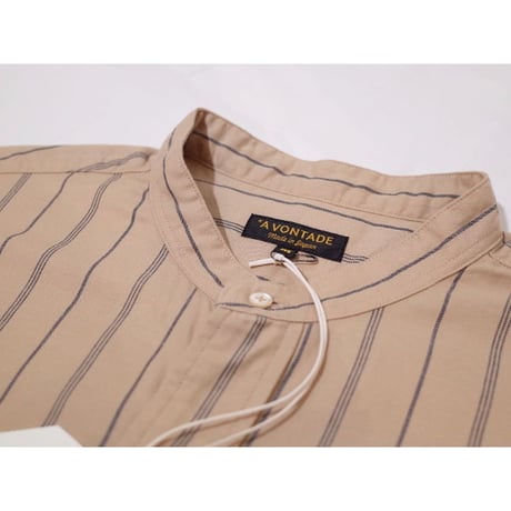 A VONTADE / Banded Collar Shirts -Viera Stripe