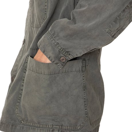 hobo ホーボー "ARTISAN SHIRT JACKET COTTON TWILL CHARCOAL DYED"