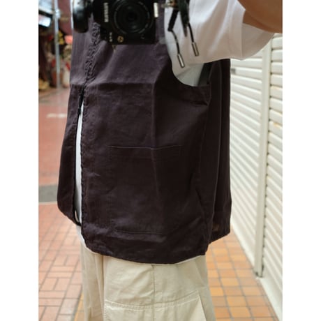 HARVESTY ハーベスティ"LINEN CANVAS ZIP VEST"