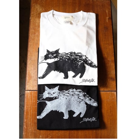 HARVESTY ハーベスティ"PRINTED T-SH (CAT)"