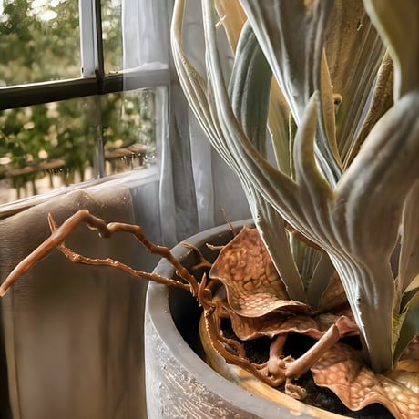 光触媒　人工観葉植物　ウォールグリーン　フェイクグリーン　コウモリラン花器付33