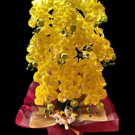 光触媒　人工観葉植物　ウォールグリーン　フェイクグリーン　胡蝶蘭黄色112