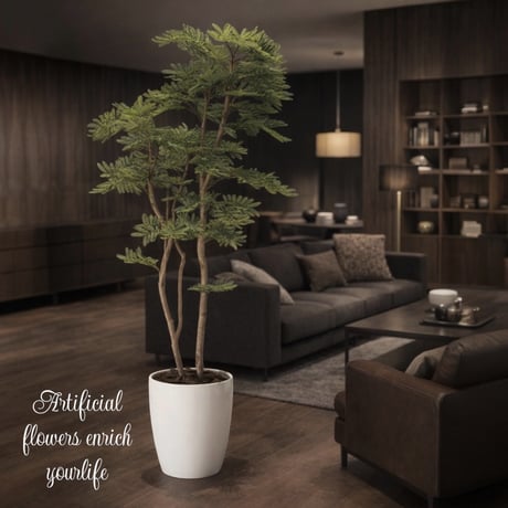 光触媒　人工観葉植物　ウォールグリーン　フェイクグリーン　ねむの木1.8