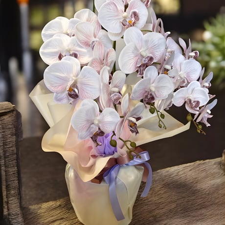 光触媒　人工観葉植物　ウォールグリーン　フェイクグリーン　胡蝶蘭7547