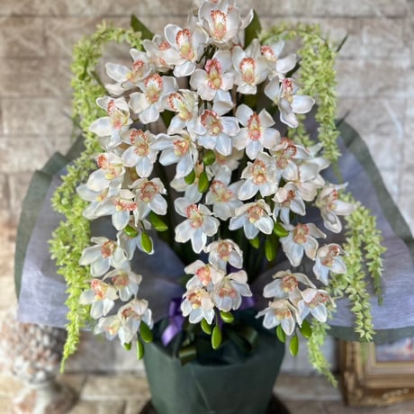 光触媒　人工観葉植物　フェイクグリーン　胡蝶蘭　シンピジューム６本立ち