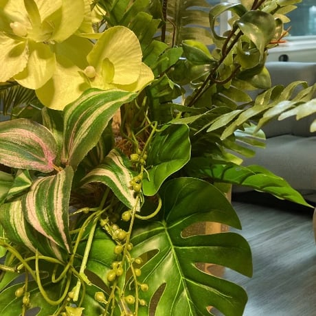 光触媒　人工観葉植物　ウォールグリーン　フェイクグリーン　アジアン風アレカヤシアレンジ97