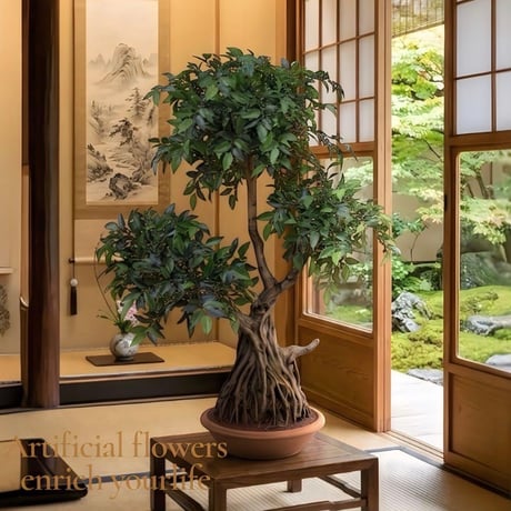 光触媒　人工観葉植物　ウォールグリーン　フェイクグリーン　盆栽フィカス1916