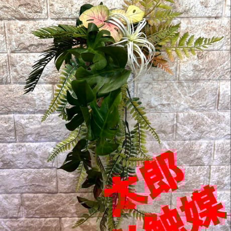 光触媒　人工観葉植物　ウォールグリーン　フェイクグリーン　壁掛けモンステラ663