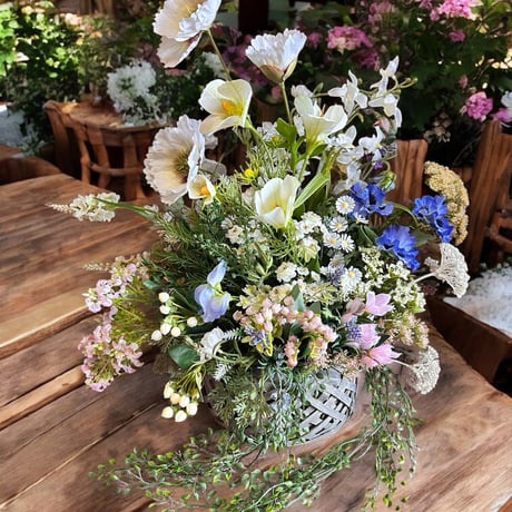 光触媒　人工観葉植物　ウォールグリーン　フェイクグリーン　野花春の花5353