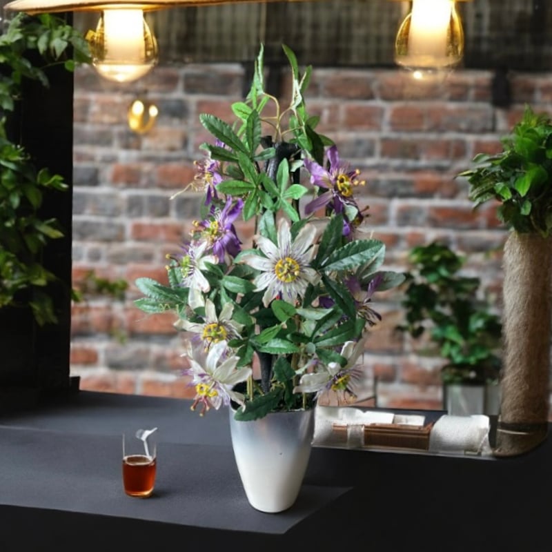 光触媒 人工観葉植物 ウォールグリーン フェイクグリーン 時計草6838