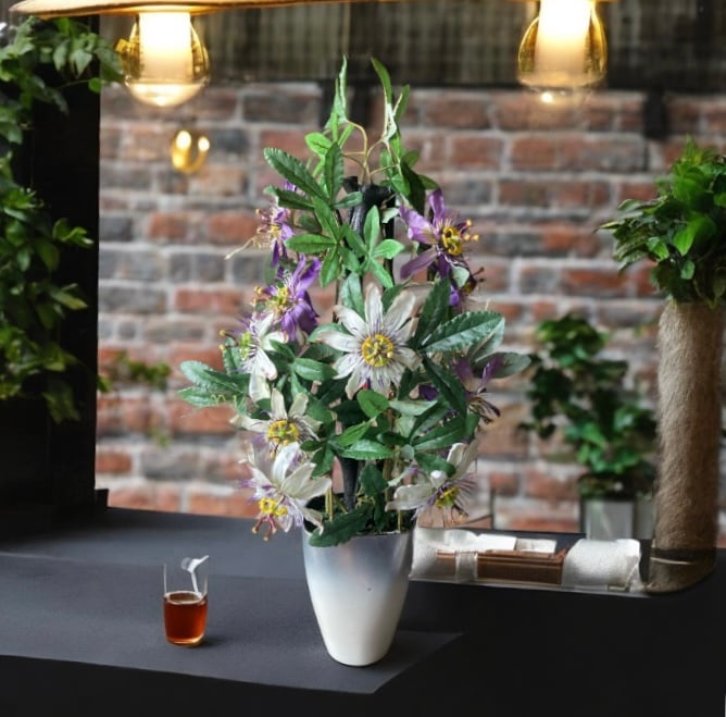 光触媒 人工観葉植物 ウォールグリーン フェイクグリーン 時計草6838
