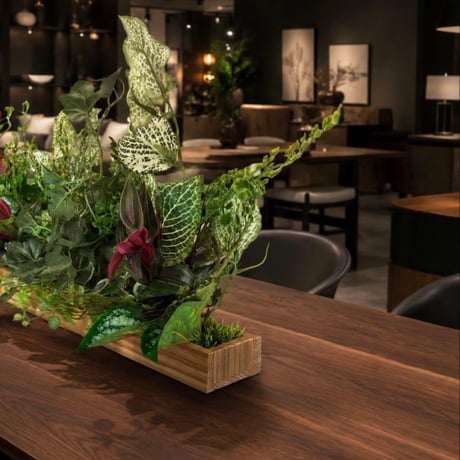 光触媒　人工観葉植物　ウォールグリーン　フェイクグリーン　壁掛けウッドボックスT