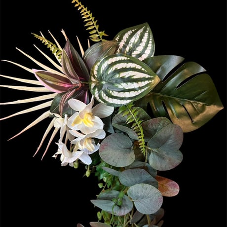 光触媒　人工観葉植物　ウォールグリーン　フェイクグリーン　壁掛け麻アレンジ100
