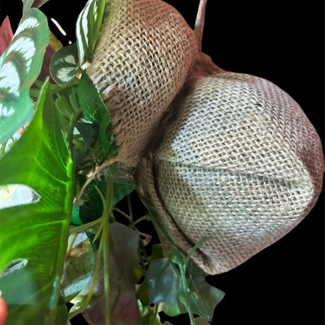 光触媒　人工観葉植物　ウォールグリーン　フェイクグリーン　壁掛け麻アレンジ100