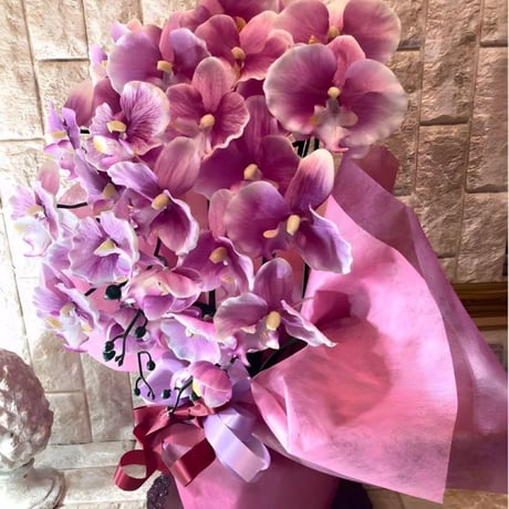 光触媒　人工観葉植物　ウォールグリーン　フェイクグリーン　胡蝶蘭6142aj