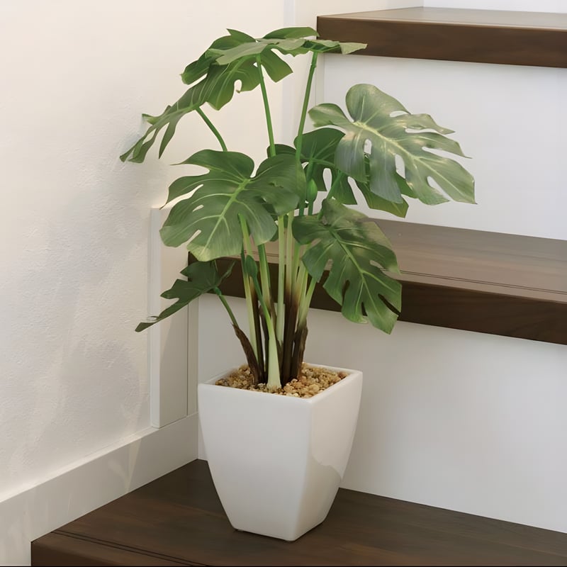 光触媒　人工観葉植物　ウォールグリーン　フェイクグリーン　モンステラポット145 光触媒 人工観葉植物 ウォールグリーン フェイクグリーン