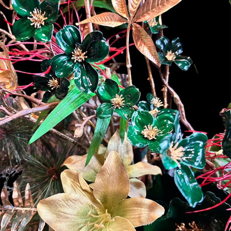 光触媒　人工観葉植物　ウォールグリーン　フェイクグリーン　正月開運アレンジ特大