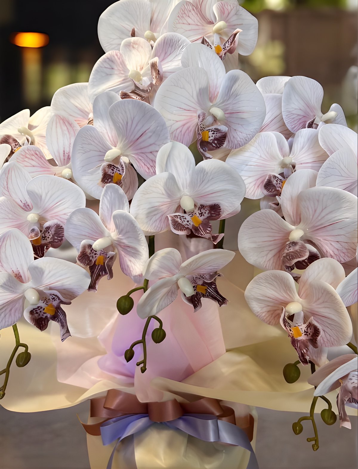 光触媒 人工観葉植物 ウォールグリーン フェイクグリーン 胡蝶蘭7547