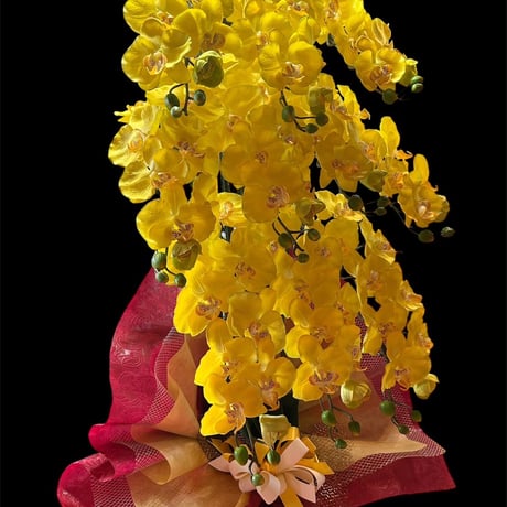 光触媒　人工観葉植物　ウォールグリーン　フェイクグリーン　胡蝶蘭黄色112