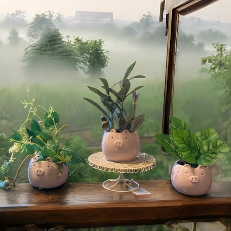 光触媒　人工観葉植物　ウォールグリーン　フェイクグリーン　豚陶器　オリーブ　モンステラ　バインリーフ