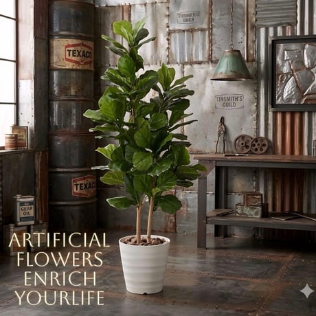 光触媒　人工観葉植物　ウォールグリーン　フェイクグリーン　カシワバゴム1.6