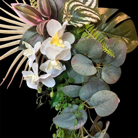 光触媒　人工観葉植物　ウォールグリーン　フェイクグリーン　壁掛け麻アレンジ100