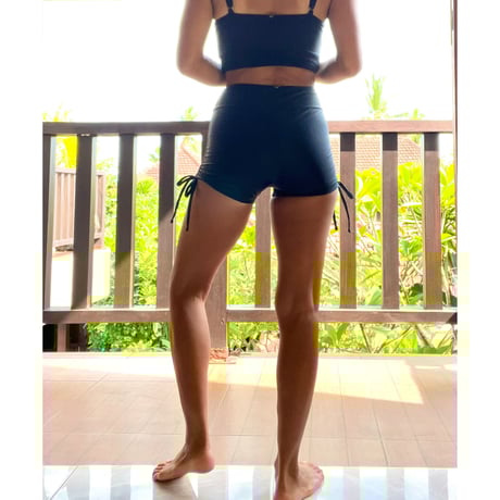 ♻️Econyl®︎　Side Ribbon Short Pants　Black