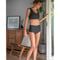 Reversible  High Waist Bottom  Deep Ocean x Black Rib