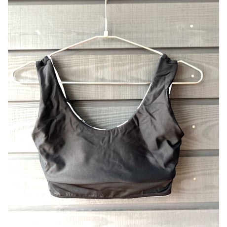 ♻️Econyl®︎ Reversible Bikini Tops　Nero Stripe x Black