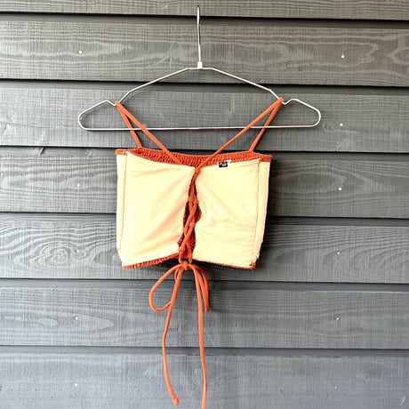 Shirring Bustier Top Vintage Orange