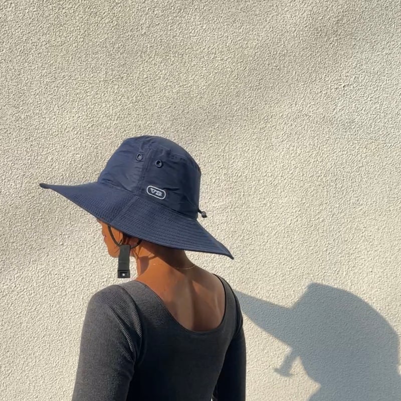 イルビゾンテ　新品　ハット　ネイビー　ツバ広め ツバ広め撥水ハット Navy | via Bella