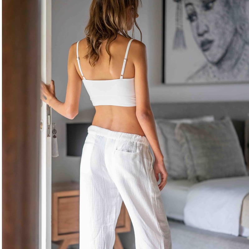 Modal Spandex Relax Fit Bra White | via Bella