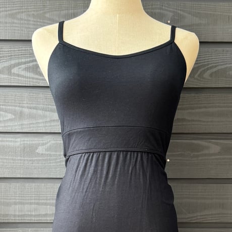 Modal Spandex　Relax Fit Bra Top Tight One Piece Black