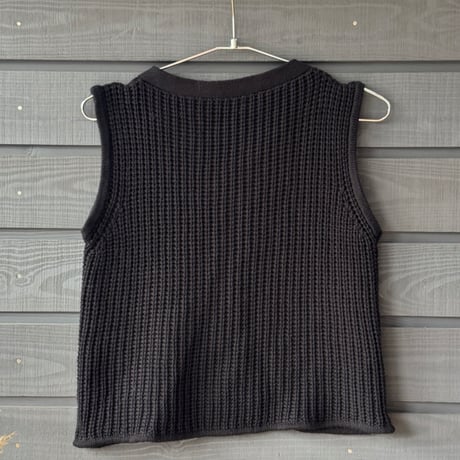 Cotton Knit Vest Black