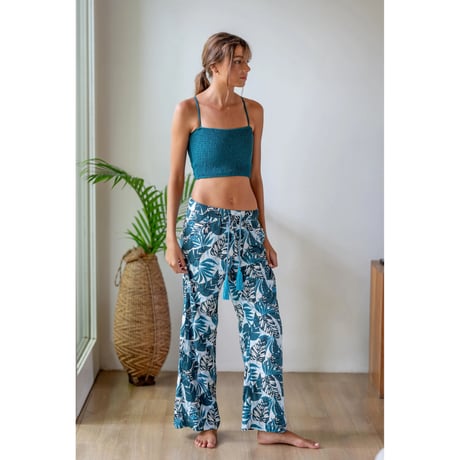 Shirring Bustier Top Deep Ocean