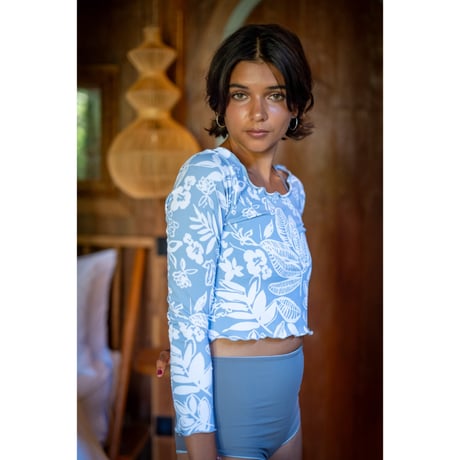 Lilly Top Long Sleeve Bali Flower Ash