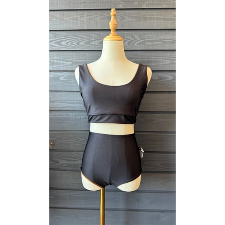 Reversible Top Shiny Cinammon x Black