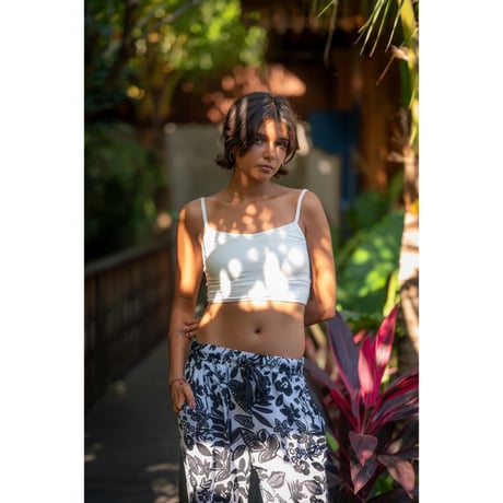 Rayon Wide Flare Pants Bali Flowers