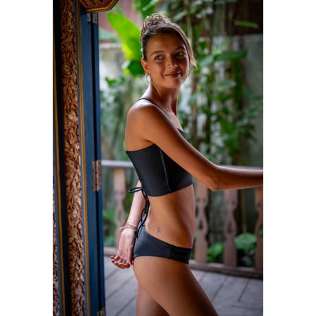 eco Rib  Bustier Top  Black