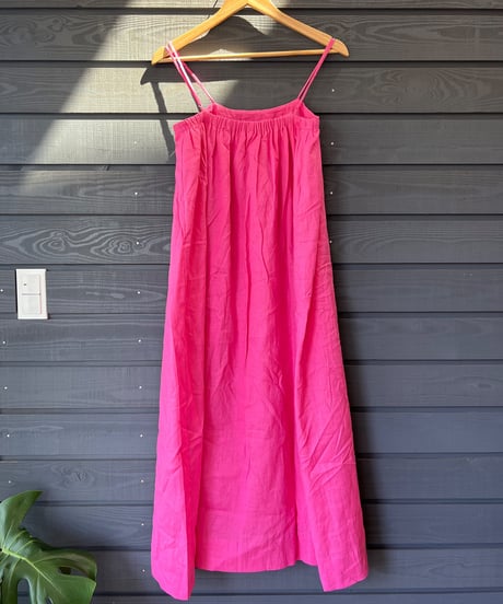 Linen Cotton Cami Dress Pink