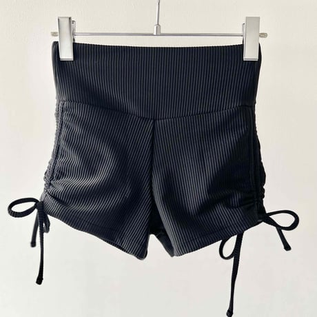 ♻️ecoRib Side Ribbon Short Pants Black