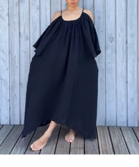 Cotton Flare Maxi Dress Black