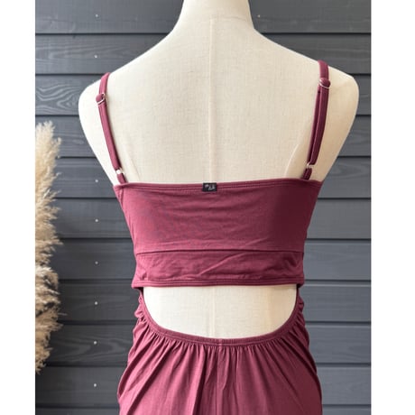 Modal Spandex　Relax Fit Bra Top Tight One Piece Wine