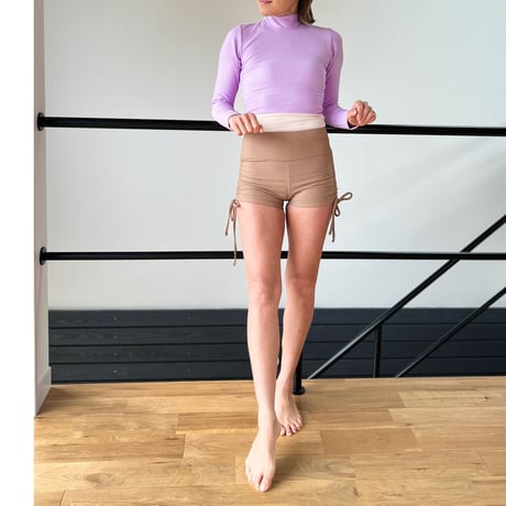 ♻️eco Rib　Side Ribbon Short Pants　Milk Brown