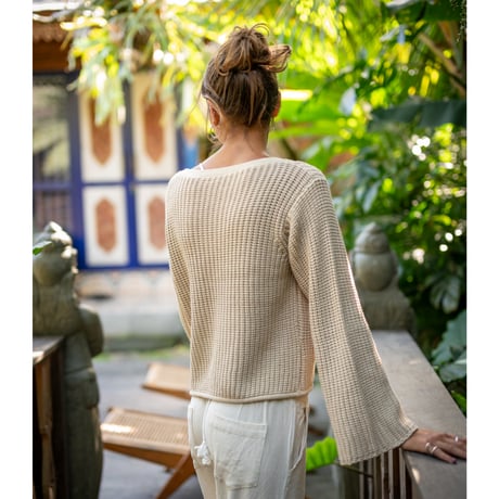 Cotton Knit Cardigan Kinari