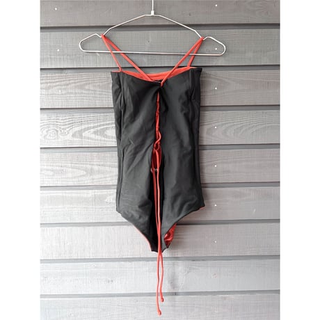 Reversible Bustier One Piece　Reddish Brown x Black
