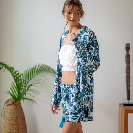 Bamboo100% Fabric Tropic Leaf  Short Pants