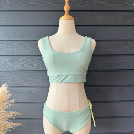 Reversible Bikini Top　Lichen x Melon